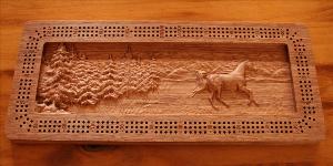  Galloping Horse Cribbage Board